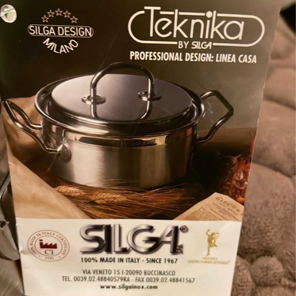 BNWT Teknika by SILGA stainless Steel(10”X4”)around 4 qt Casserole with lid